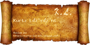 Kurtz Lóránt névjegykártya